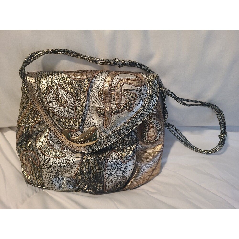 Vtg Nas Purse Korea Mixed Metal Silver Gold Copper Shoulder Crossbody Bag 80’s